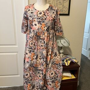 Floral Multicolor Women's Dress